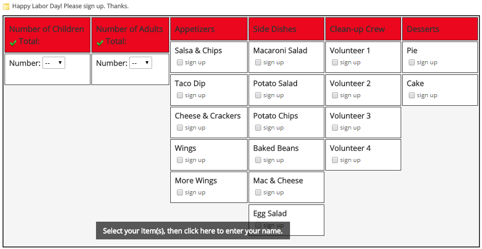 Sign Up Sheet With Time Slots in PDF